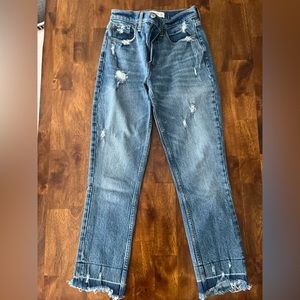 Abercrombie Mom High Rise destroyed jean